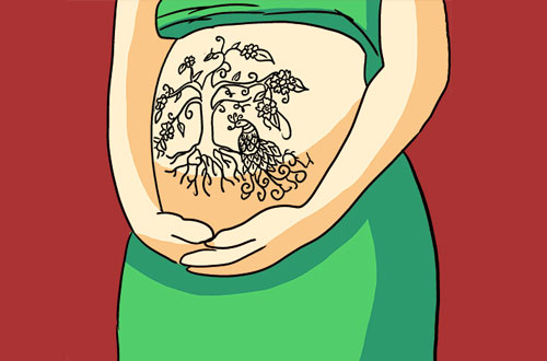 Mang thai tháng thứ 3 - Bà bầu có nên xăm hình?