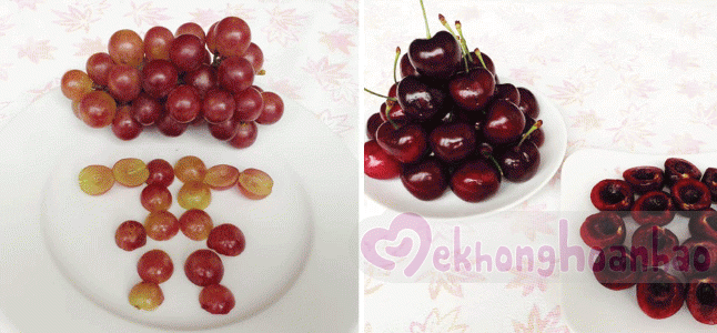 Cách chế biến trái cây cho bé ăn dặm: Cherry và Nho